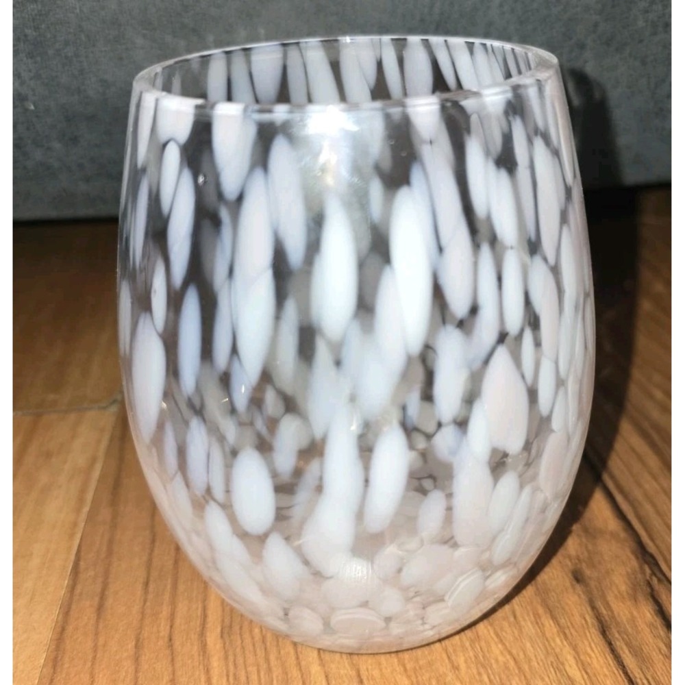 Madison Home Pink White Confetti Stemless Wine Glass 16oz TRGTS-IC5